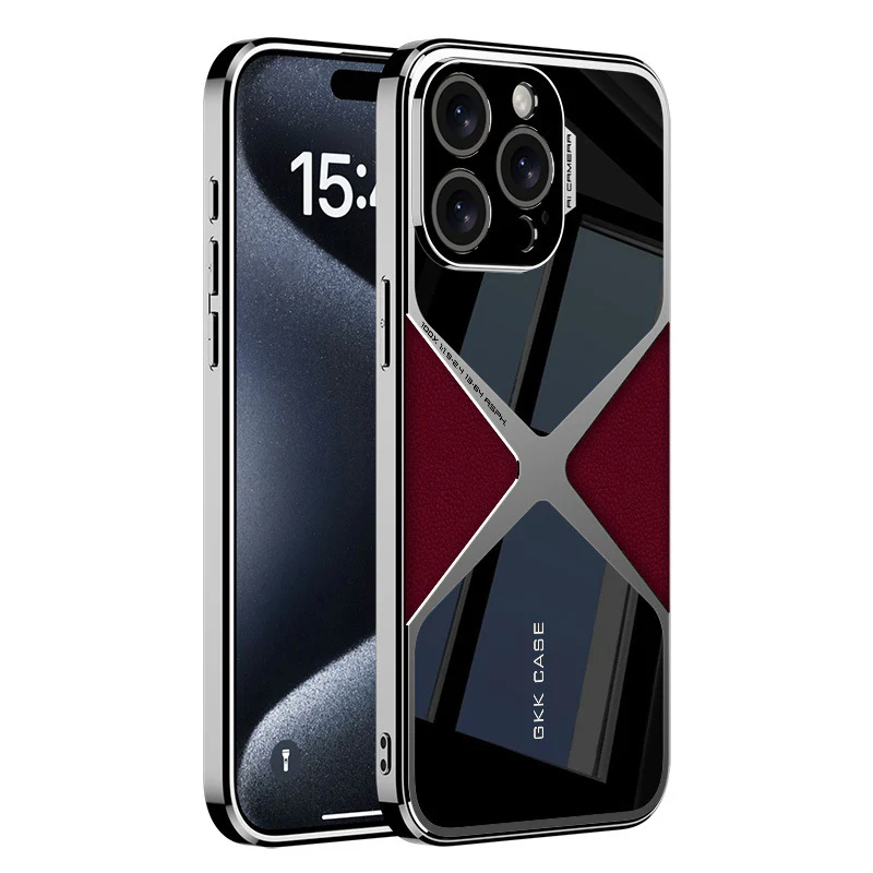 iPhone Series | Cool Electroplated Leather Spliced phone Case - Image 9