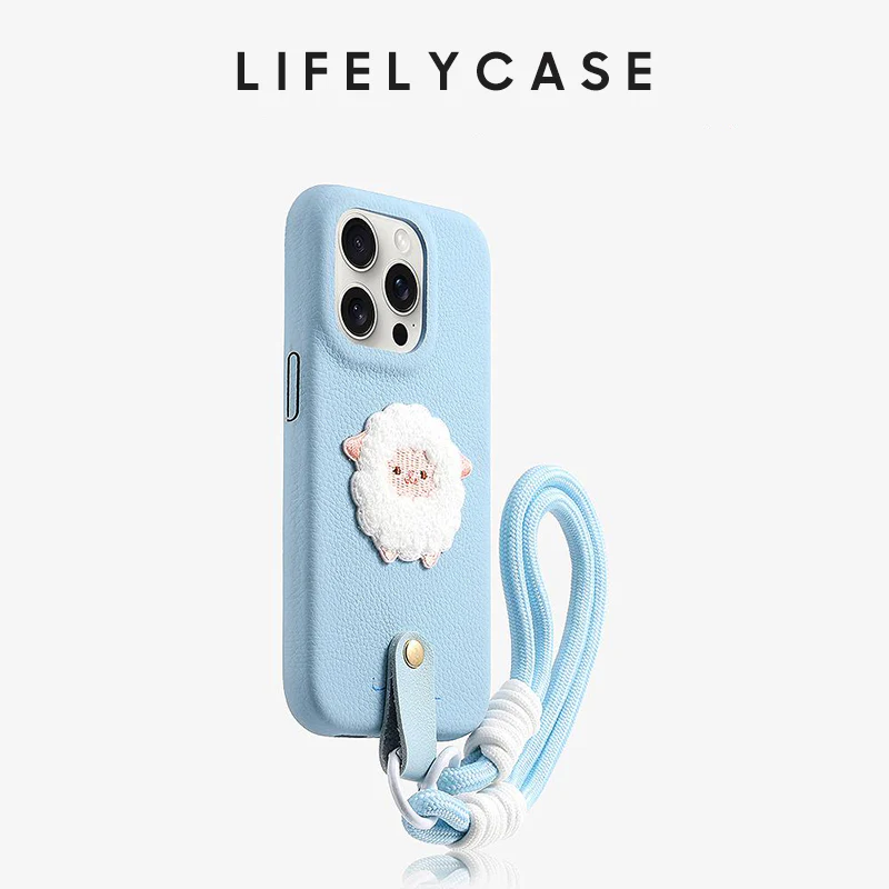 iPhone Lanyard Series | Genuine Leather Cartoon Phone Case - Image 3