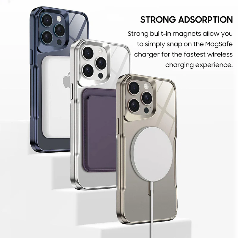 iPhone MagSafe Series | Electroplated Frame Acrylic Transparent Mobile Phone Case - Image 3