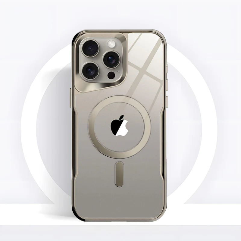 iPhone MagSafe Series | Electroplated Frame Acrylic Transparent Mobile Phone Case - Image 5