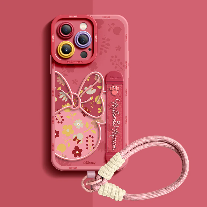 iPhone Wristband Series | Minnie Mouse Cartoon Liquid Silicone Phone Case - Image 8